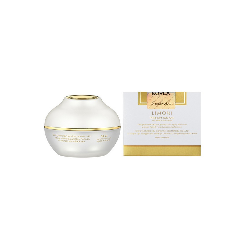 Крем для лица LIMONI Premium Syn-Ake Anti-Wrinkle антивозрастной , легкий , со змеиным ядом 50мл