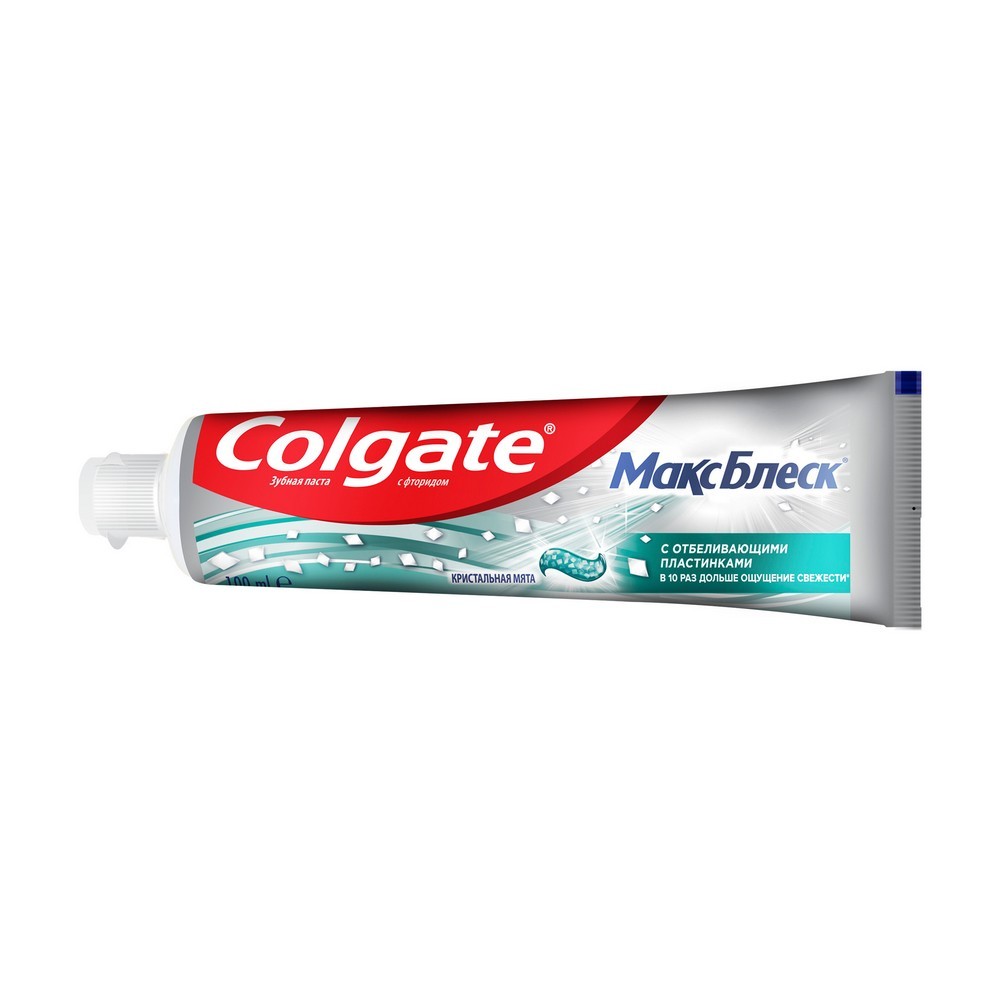зубная паста Colgate МаксБлеск с отбеливающими пластинками " кристальная мята " 100мл