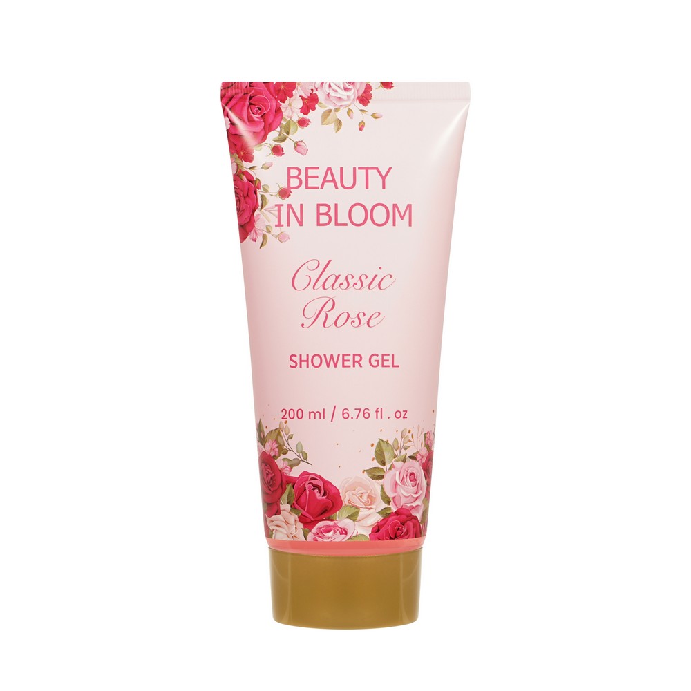 Женский подарочный набор Beauty In Bloom Classic Rose ( гель для душа 200мл + лосьон для тела 200мл + мочалка для тела ) в ассортименте