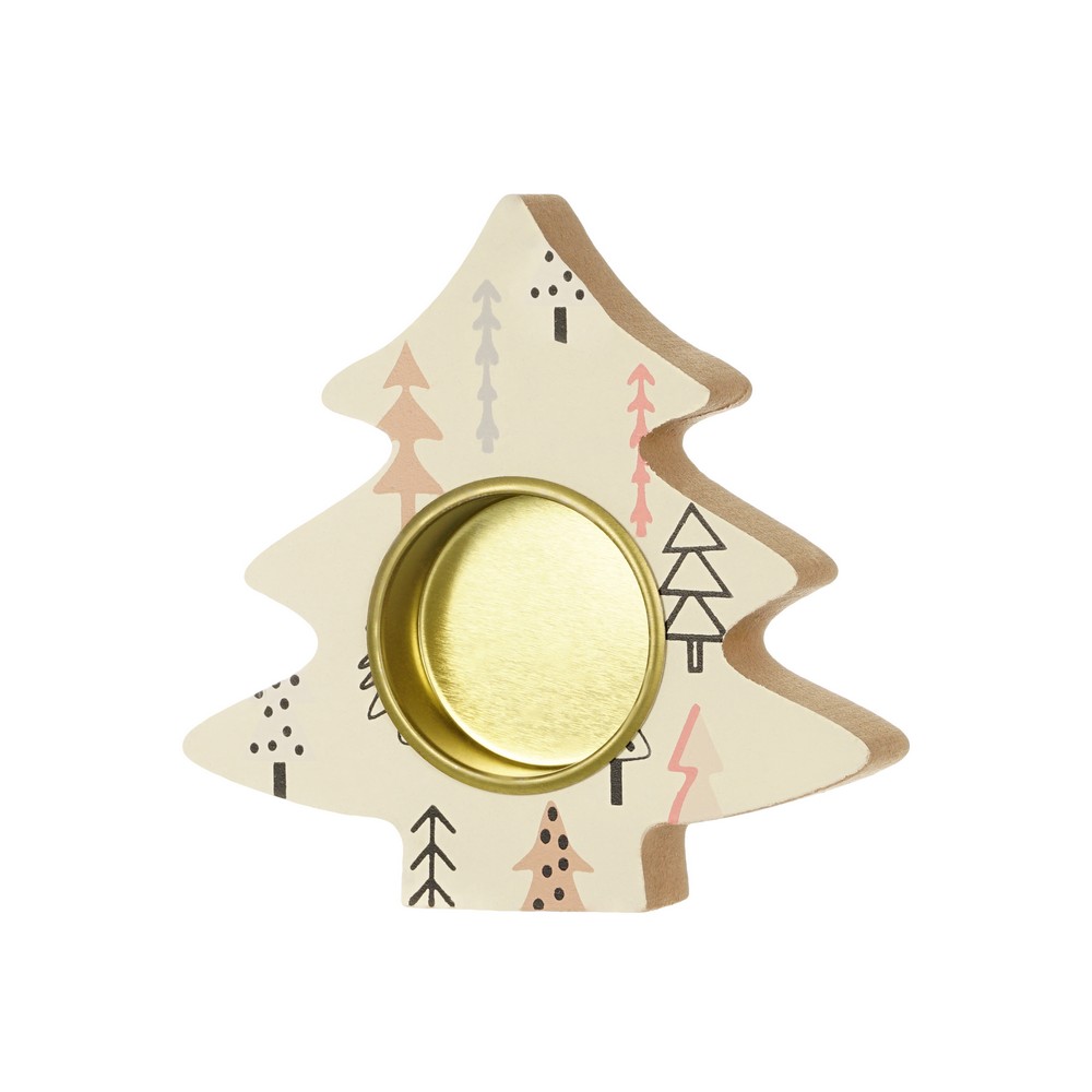 ARTUS Подсвечник новогодний ель (бежевый) 1 шт