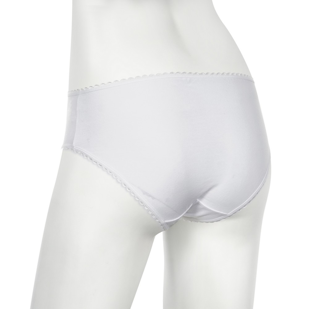 женские трусы - слипы Atto ажурной резинкой белые S
