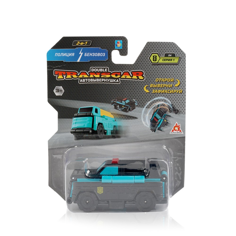 Детская игрушка - машинка 1toy Transcar Double " Полиция – Бензовоз " 8 см