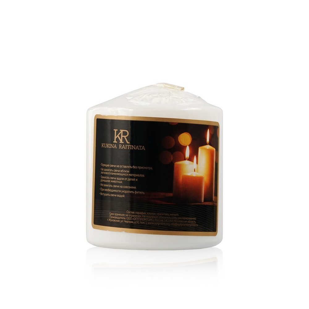 Свеча - столбик Kukkina Rafinata белая 70*80мм