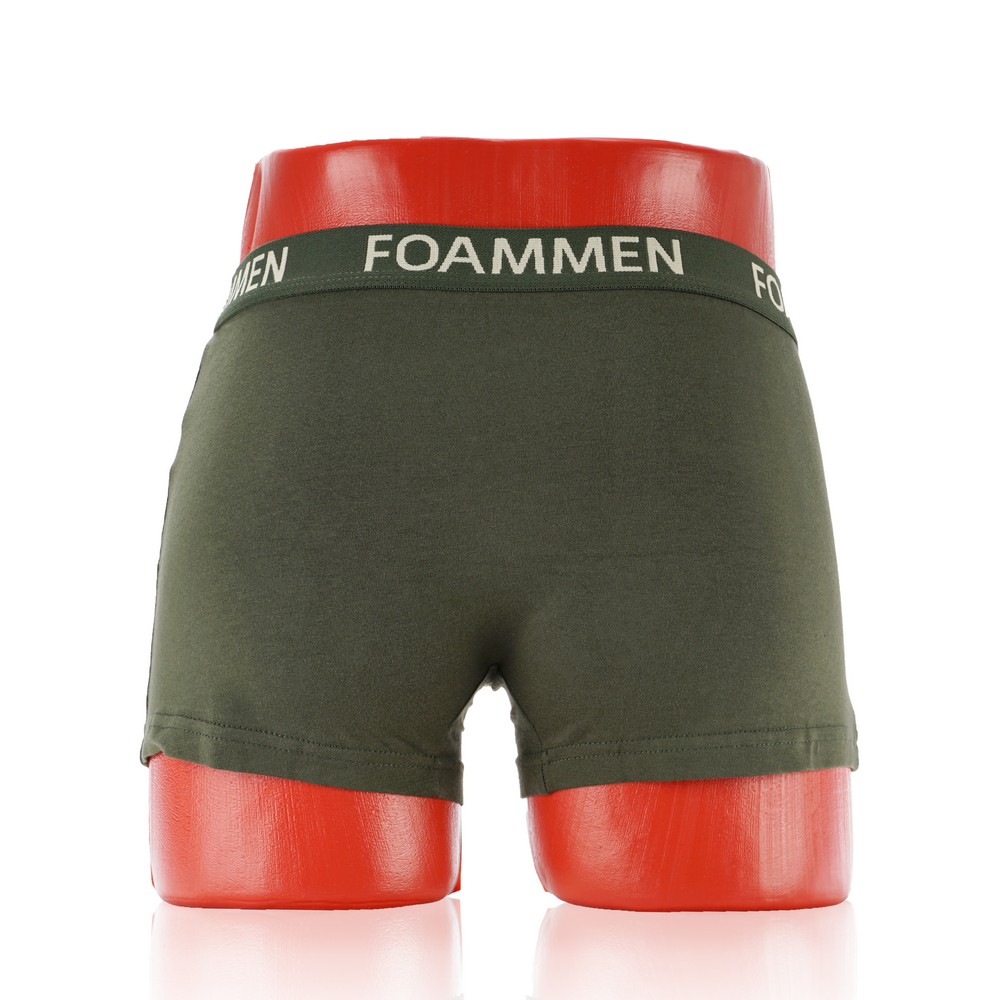 мужские трусы - боксеры Foammen однотонные с набивной зеленой полоской XL