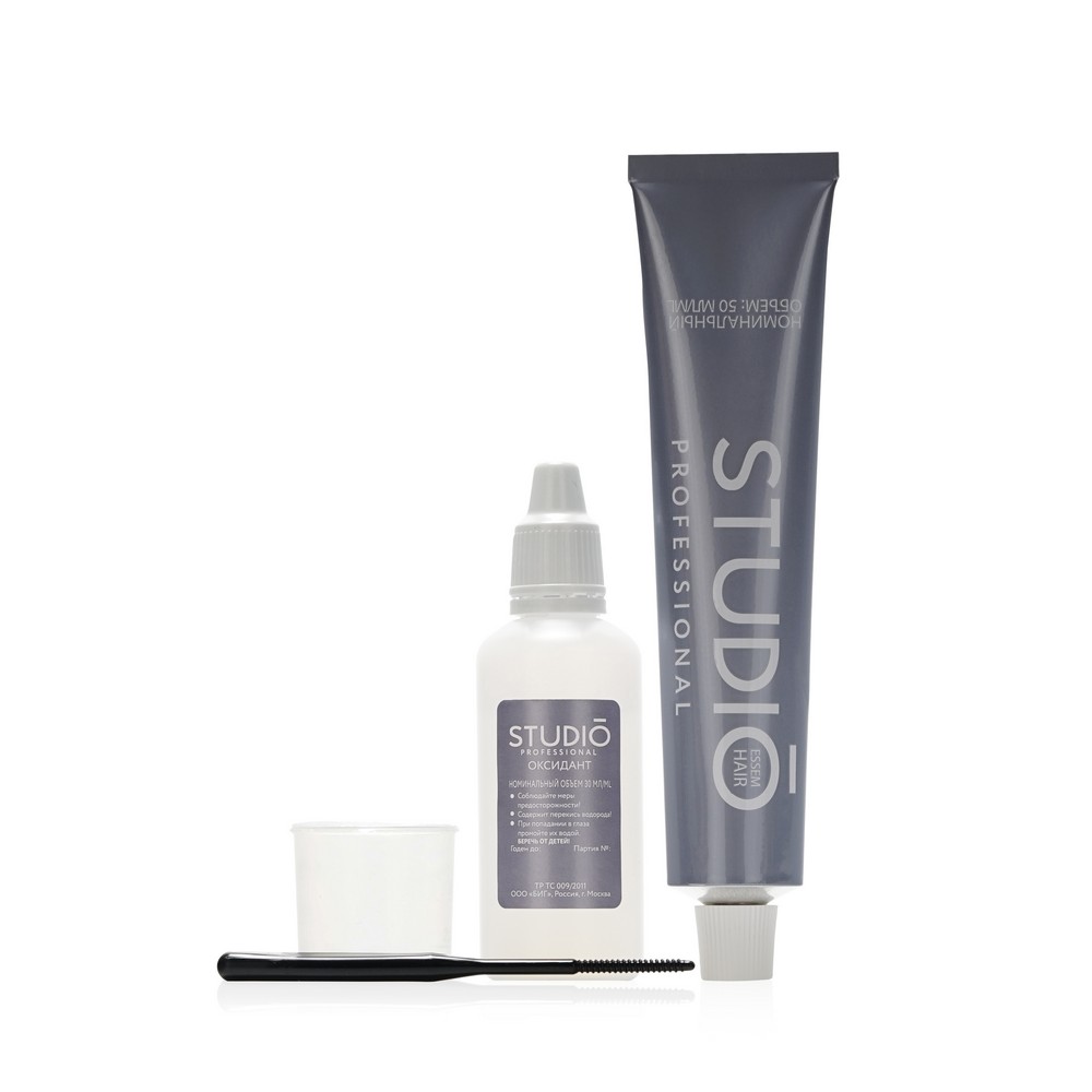 Стойкая крем - краска для бровей и ресниц STUDIO Professional Графит 50мл