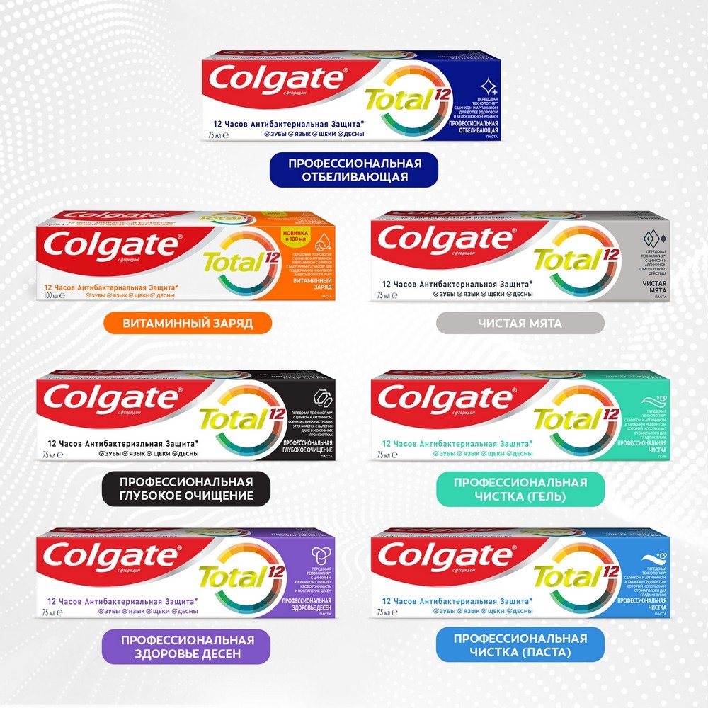 зубная паста Colgate total " Профессиональная отбеливающая " 75мл
