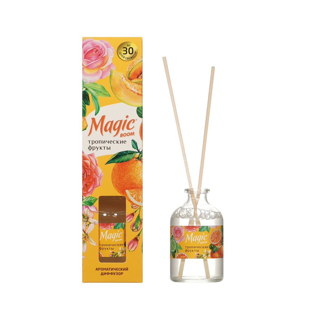 Magic Boom освеж воздуха декор диффузор ароматич. Тропические фрукты 50МЛ