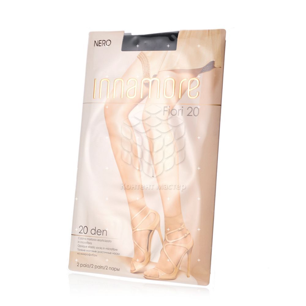 капроновые Гольфы Innamore Fiori женские 20den Nero 2 пары