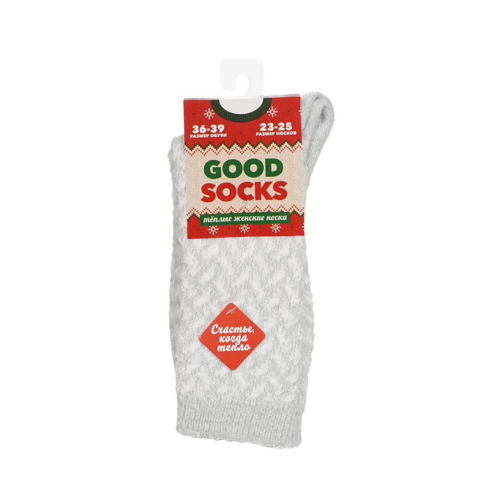Good Socks плюш. носки жен.(836776C) Елочка сер.36-39 1ПАР