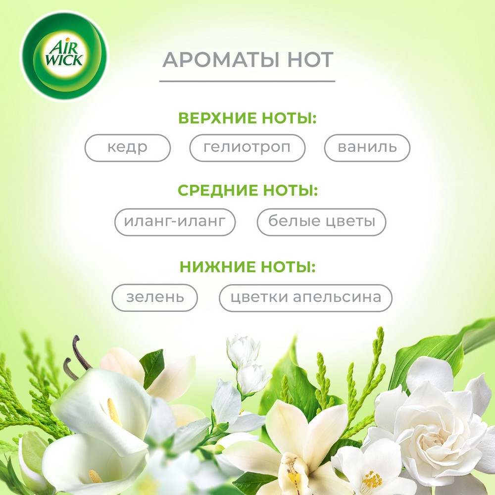 Освежитель воздуха Air wick Pure " Иланг-иланг и белые цветы " 250мл