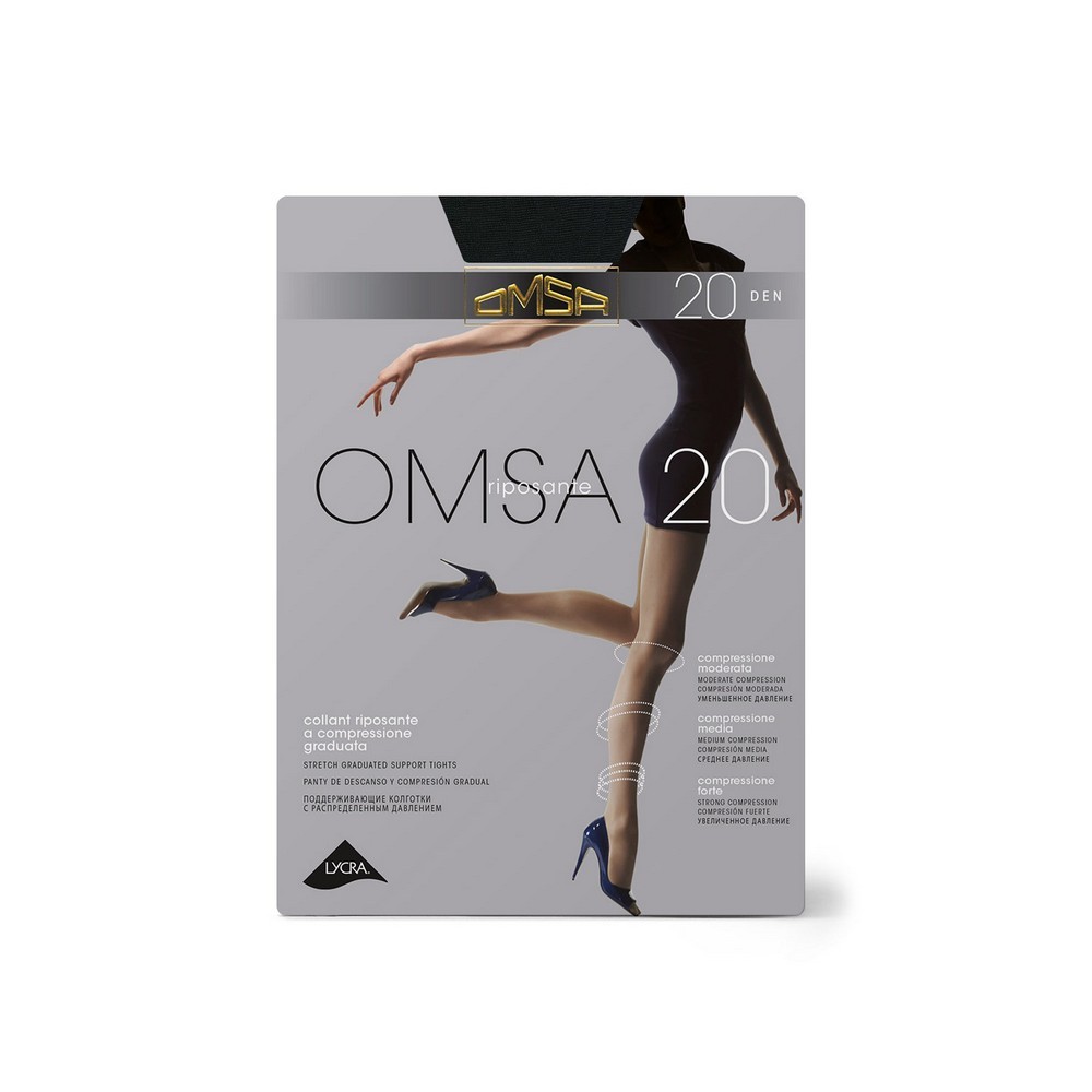Женские колготки Omsa 20den Nero 2 размер