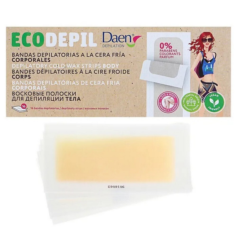 Восковые полоски Daen EcoDepil для депиляции тела 12шт