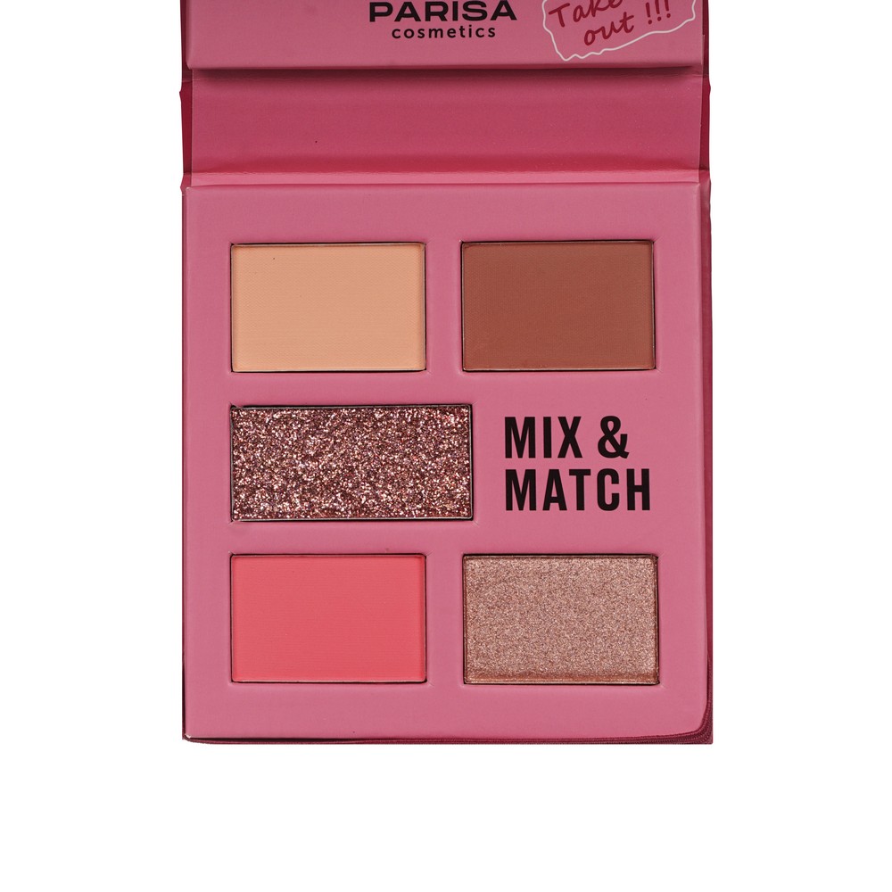 PARISA для век тени Mix&Match 5 тонов тон 2 Pink 7,2Г