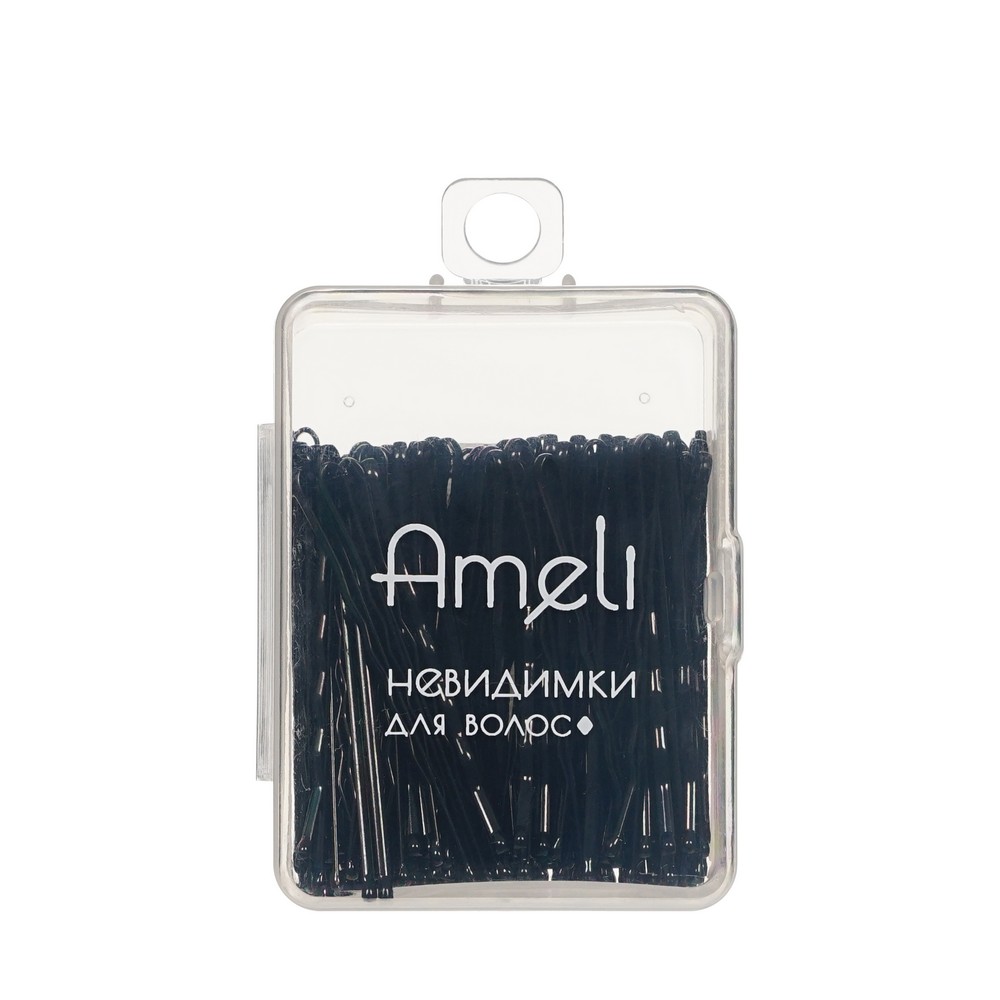 Ameli для волос невидим. чёрные в коробке 4,9см 100ШТ