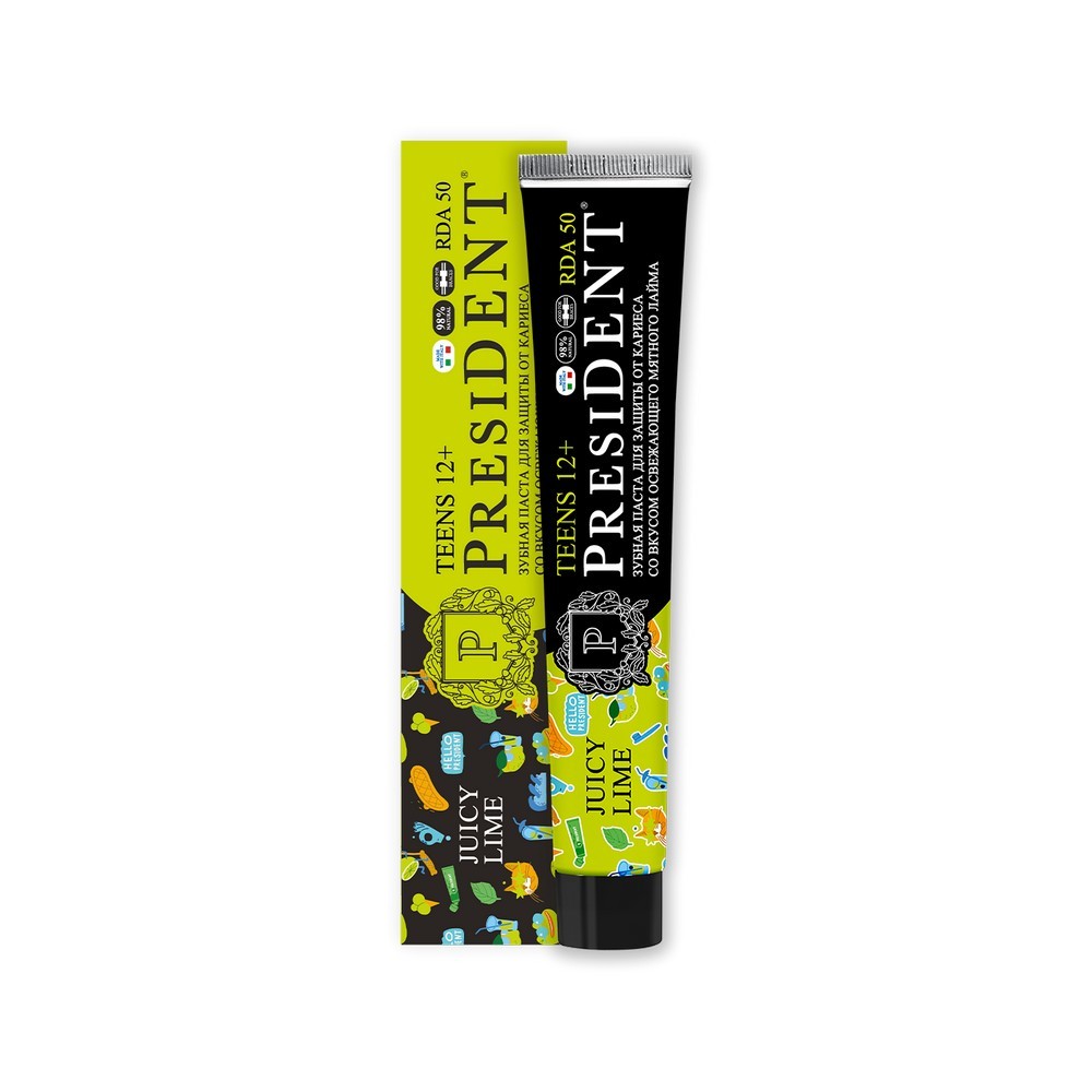 Детская зубная паста PresiDENT " Juicy Lime " 12+ 70г