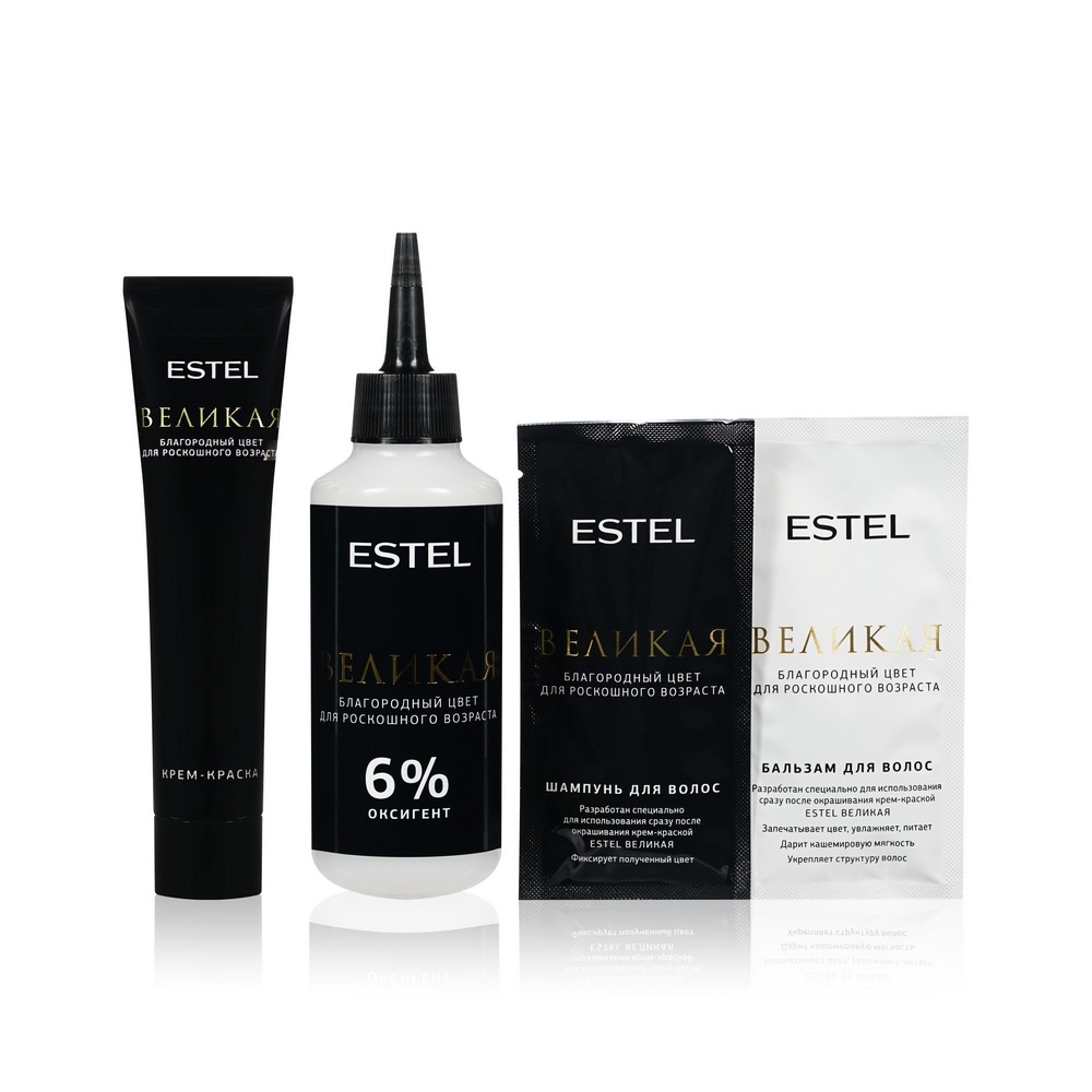 Стойкая крем - краска для седых волос Estel Великая 7/7 Русый коричневый