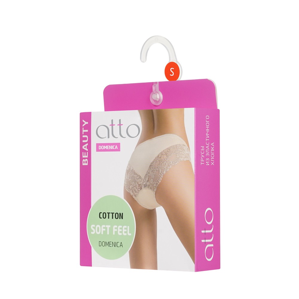 Женские трусы - слипы Atto с кружевом сзади и спереди S черные