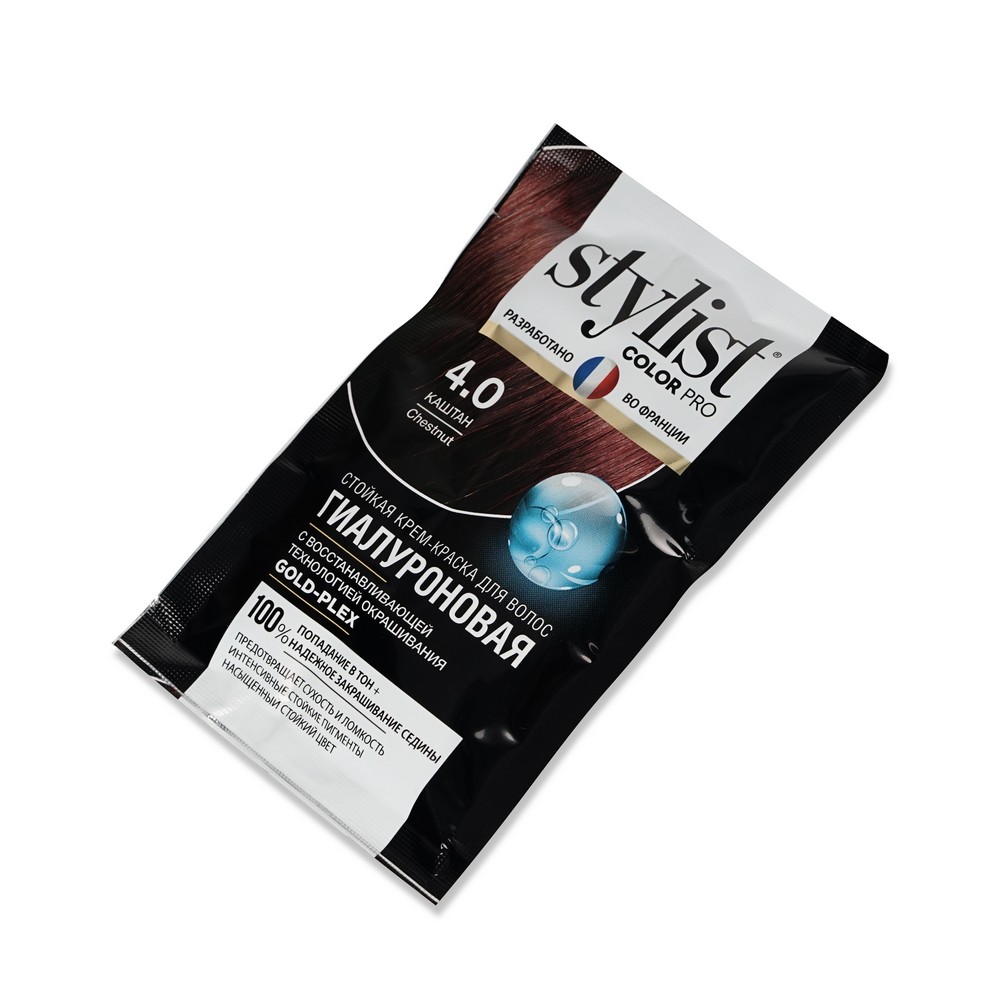 Стойкая крем - краска для волос Stylist Color Pro 4.0 , Каштан , 120мл