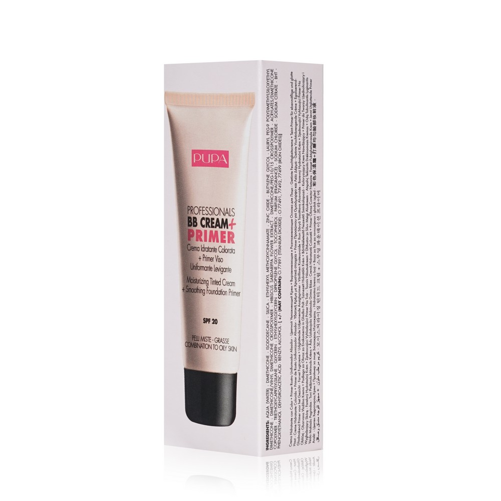 BB крем + основа для комбинированной и жирной кожи Pupa BB Cream + Primer SPF 20 001 50мл