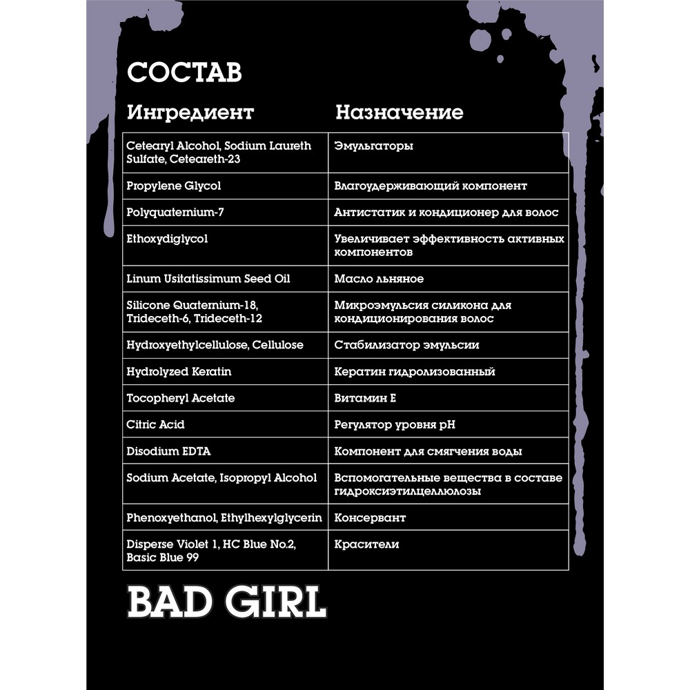 Оттеночный бальзам для волос Bad Girl Ice dragon 150мл