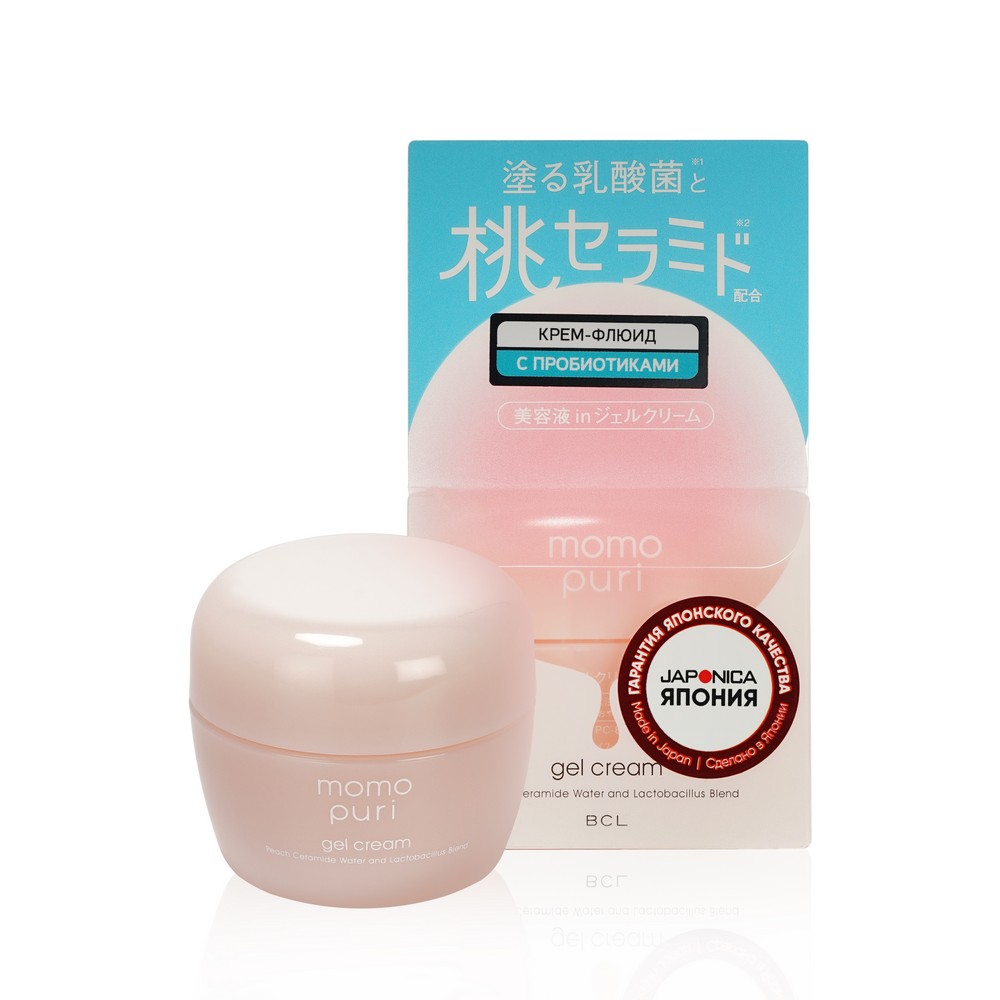 Крем - флюид для лица Momo Puri " увлажнение и упругость " с пробиотиками , витаминами A,C,E и керамидами 80г