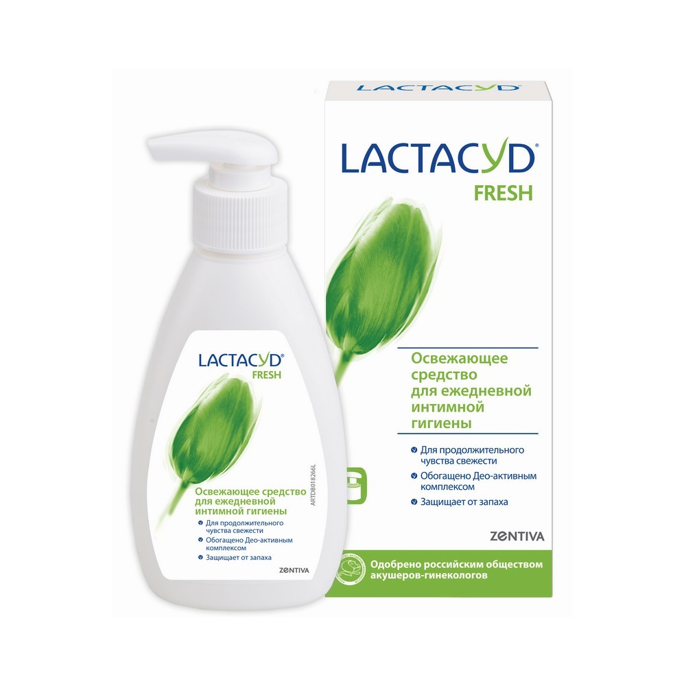 гель для интимной гигиены Lactacyd Fresh с натуральной молочной кислотой и део-активным комплексом 200мл