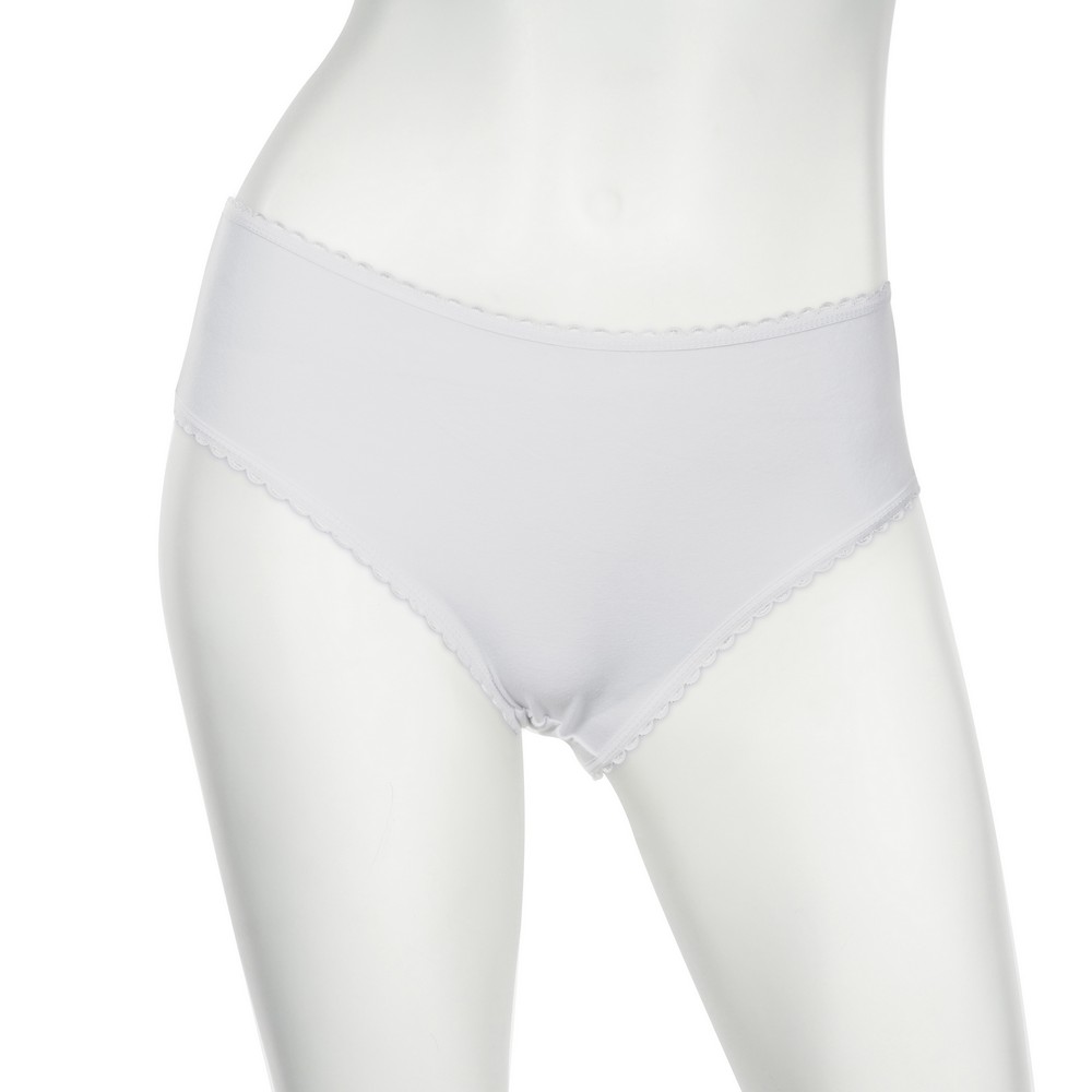 женские трусы - слипы Atto ажурной резинкой белые S