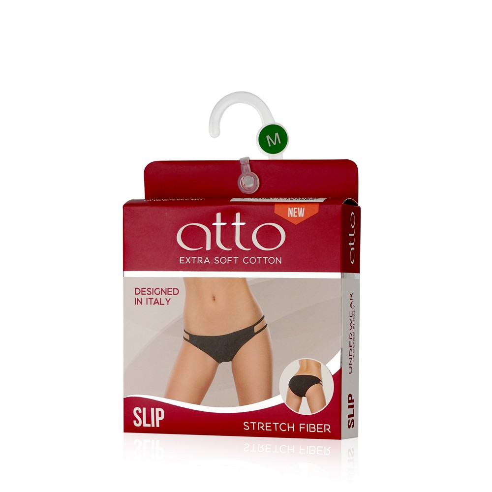 женские трусы - танга Atto на лямочках черные M