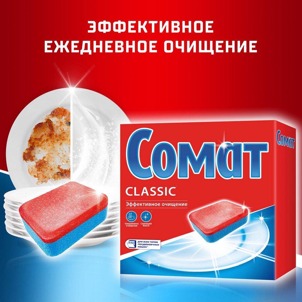 Сомат Classic чист средство для посудомоечных машин табл. 120ШТ