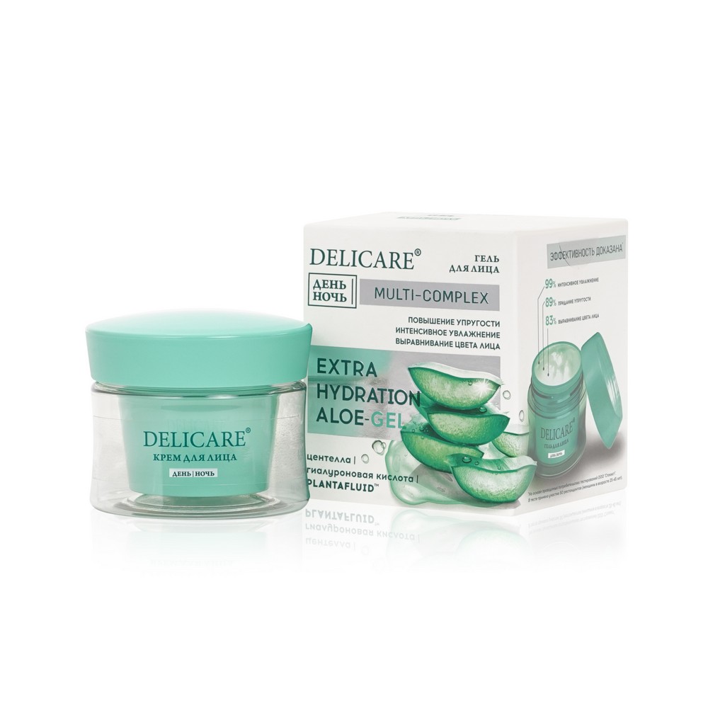 Увлажняющий гиалуроновый гель для лица Delicare Extra Hydration Aloe-gel 50мл