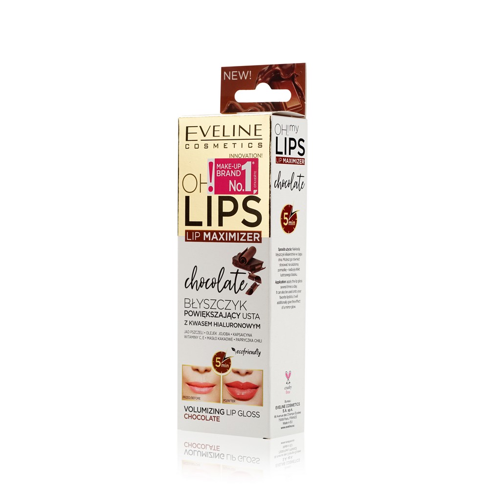 Блеск для губ Eveline увеличивающий объем OH!MY LIPS MAXIMIZER CHOCOLATE 4,5мл