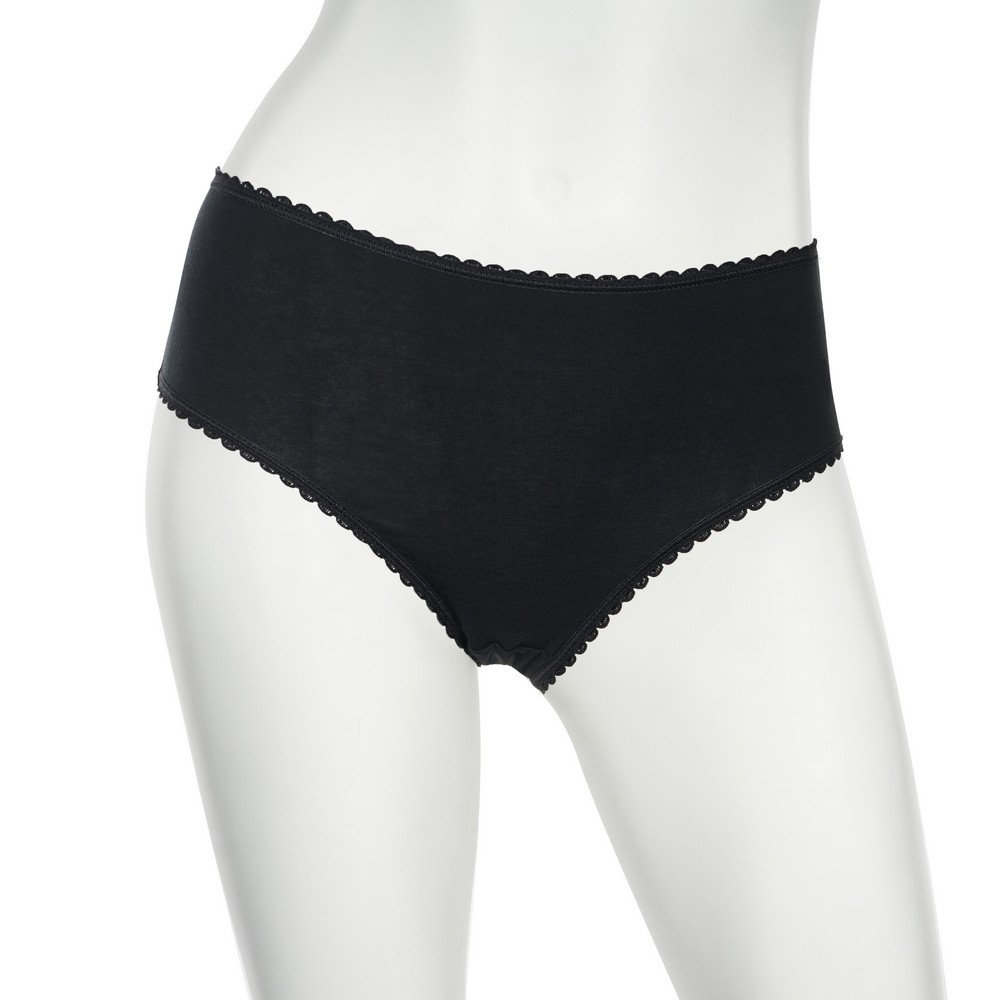 женские трусы - слипы Atto с ажурной резинкой черные M