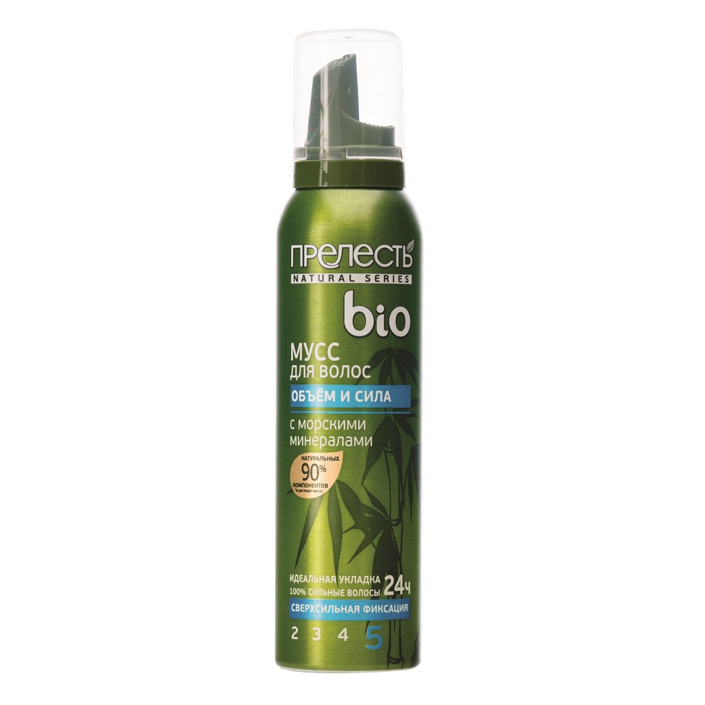 мусс для укладки волос Прелесть BIO " объем и сила " Мегафиксация (5) 160мл