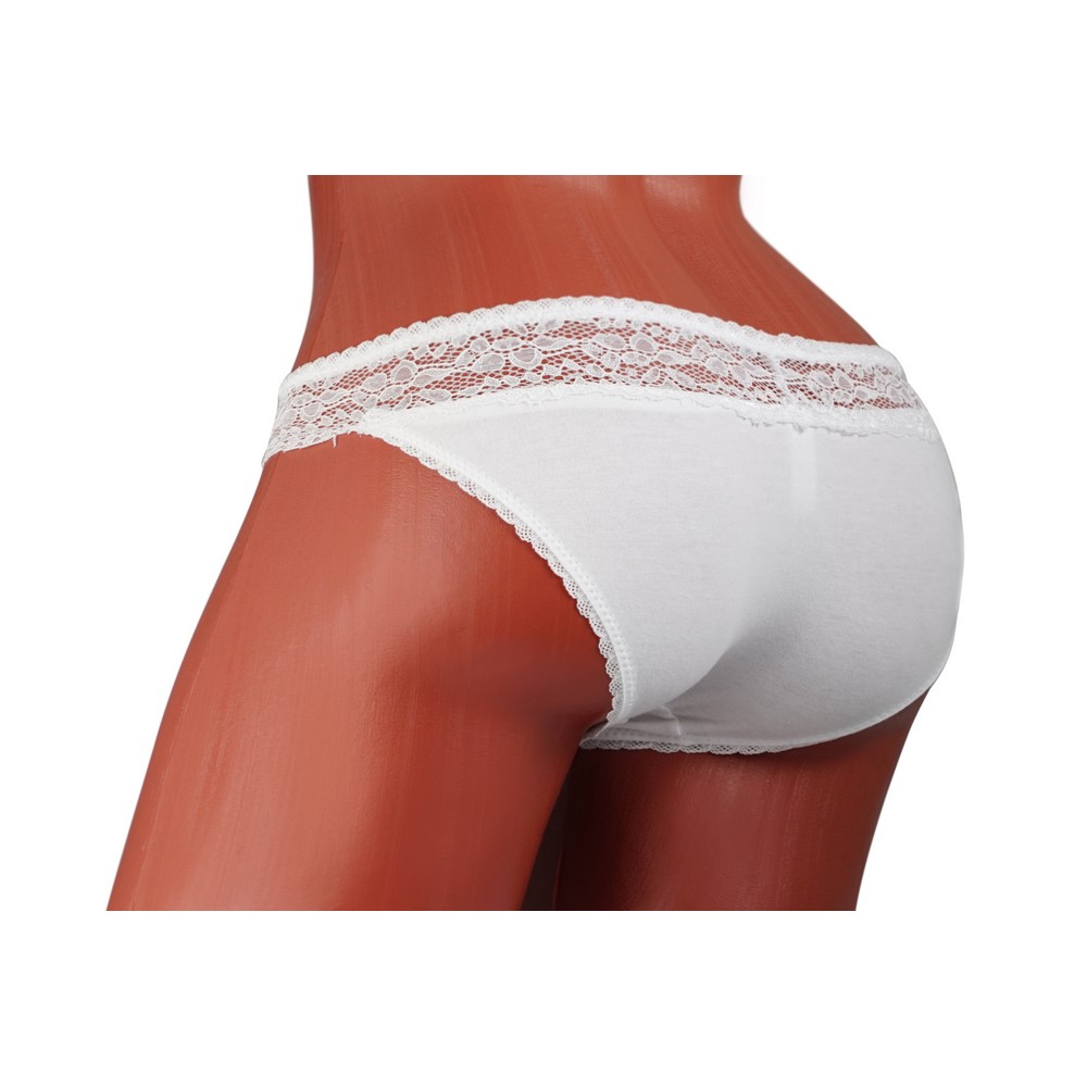 Женские трусы - слипы Atto с кружевом , A2019-2 , XL , белые