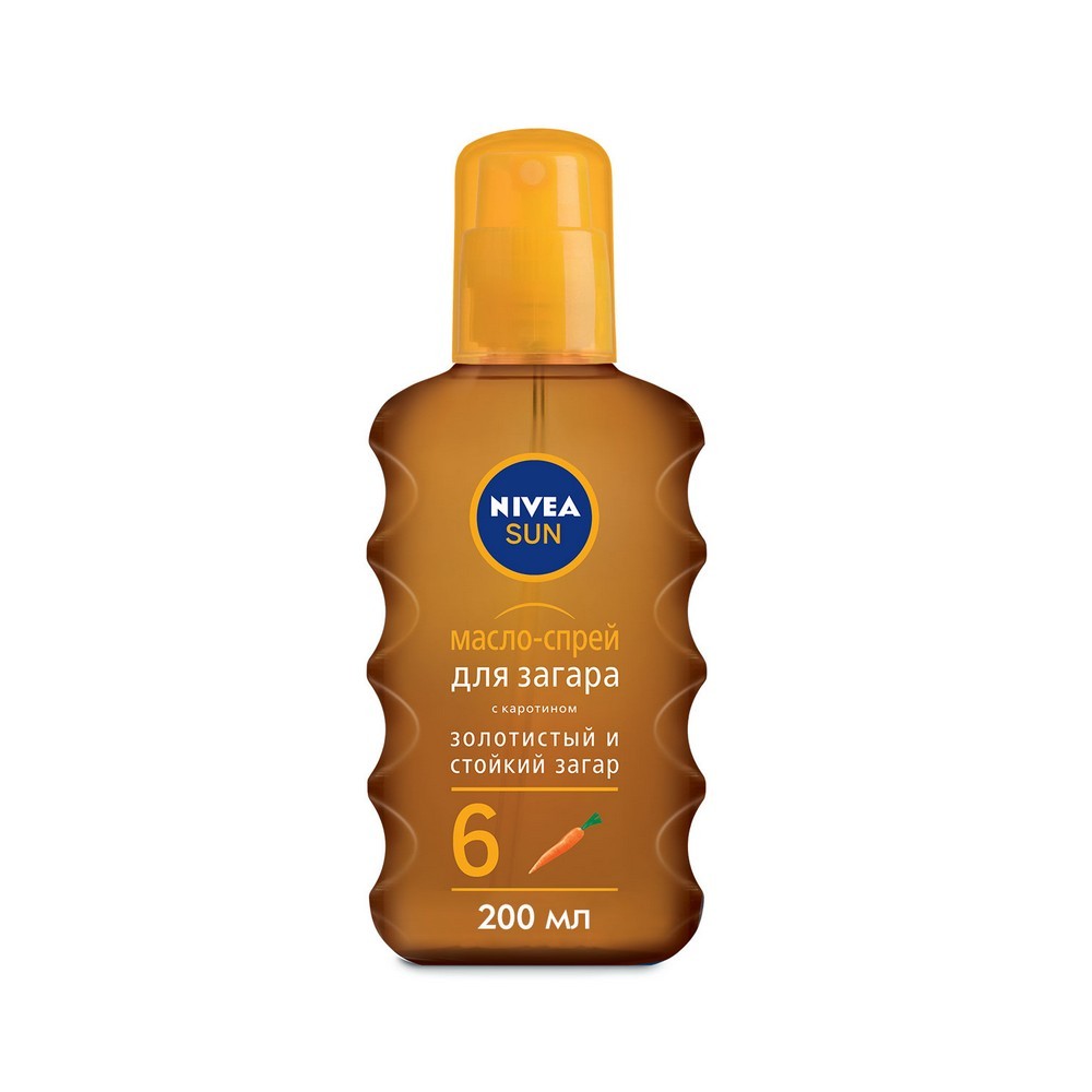 Масло - спрей для загара Nivea Sun с каротином " Золотистый и стойкий загар " SPF 6 200мл