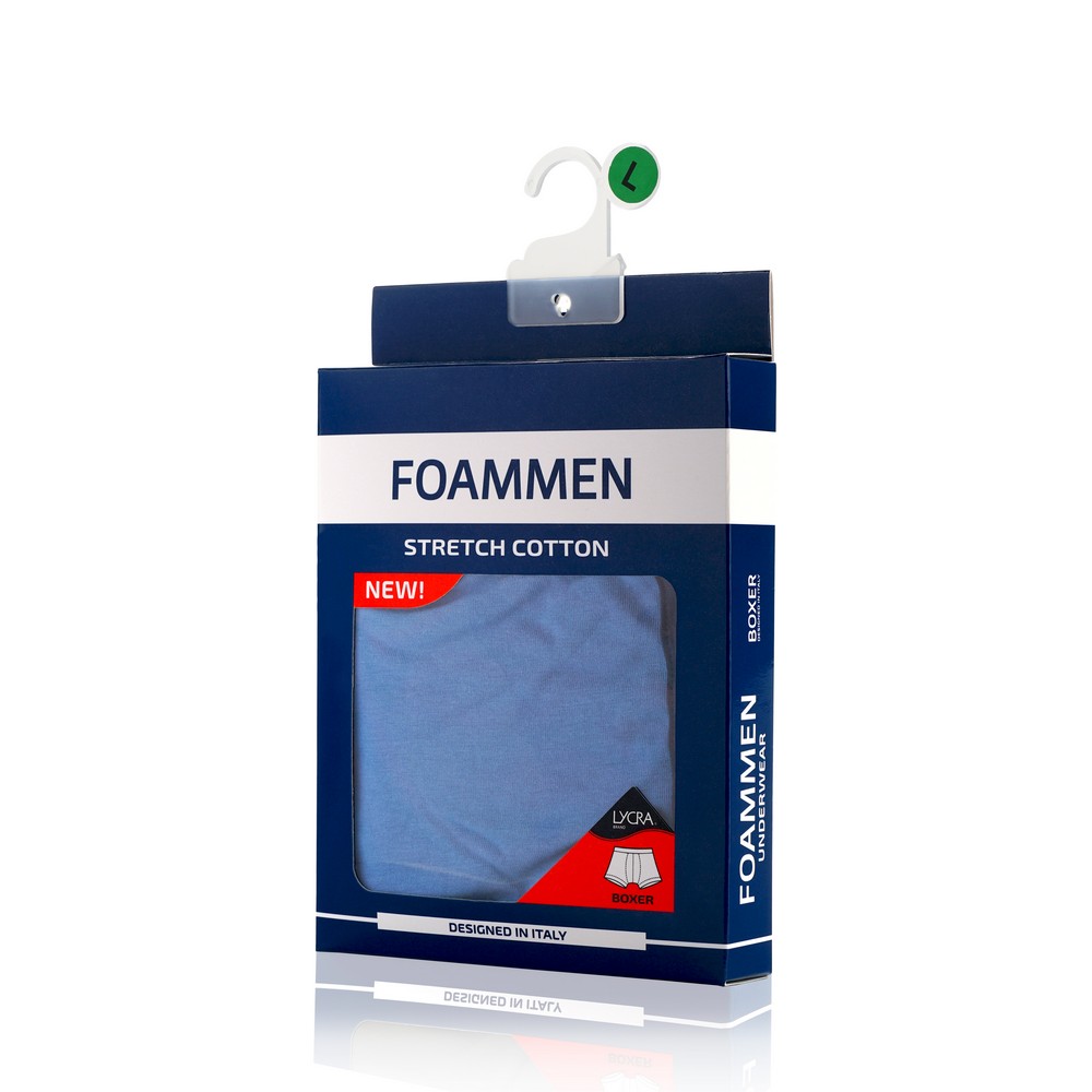 мужские трусы - боксеры Foammen однотонные с набивной белой полоской L