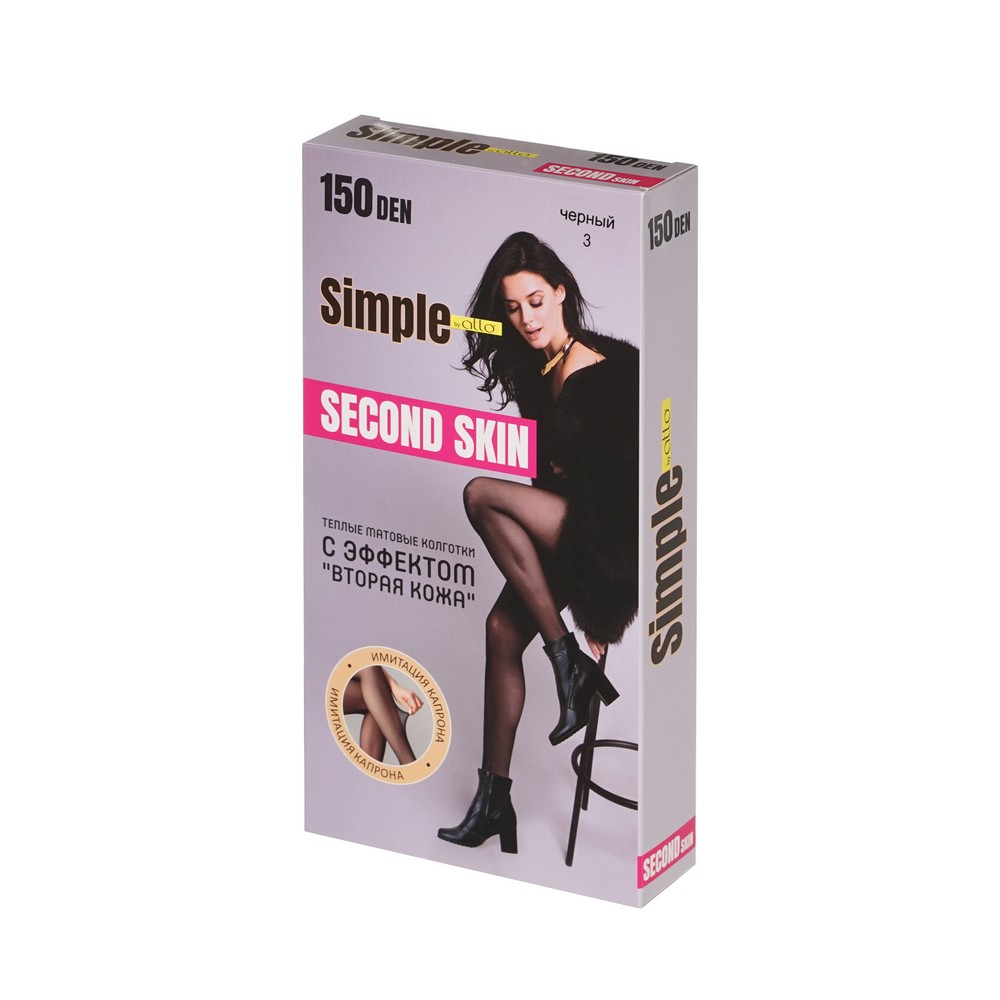 Simple by Atto 150Den микроф. колготки жен.Second Skin черн 3 1ШТ