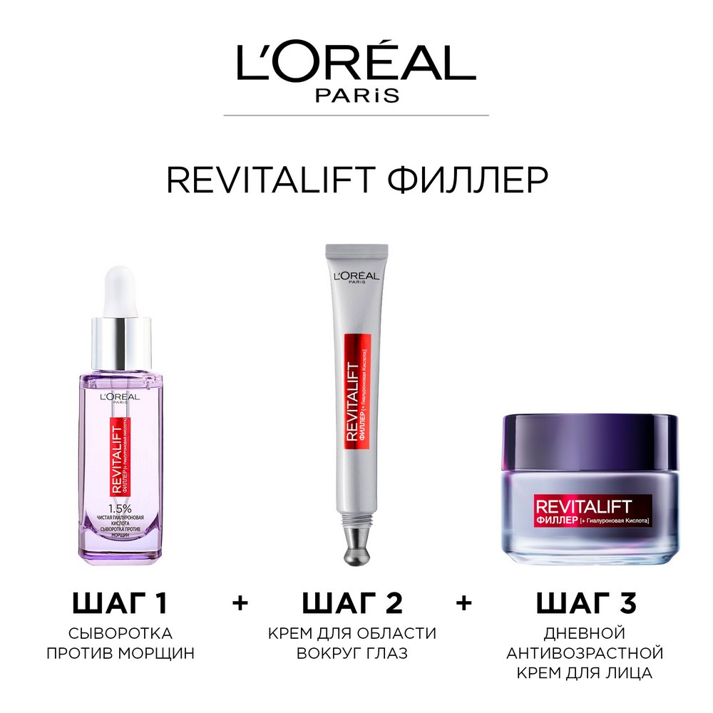 Сыворотка для лица и шеи L'Oreal Paris Revitalift филлер ( + гиалуроновая кислота ) 30мл