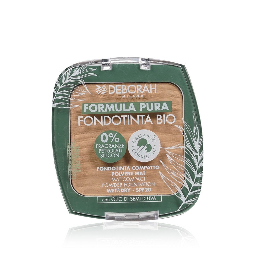 Тональная пудра для лица DEBORAH Milano Formula Pura Fondotinta Bio 02 SPF 20 9г