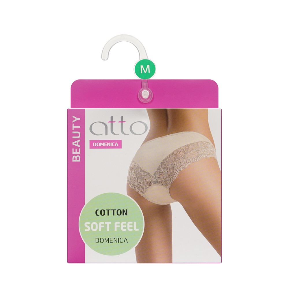 Женские трусы - слипы Atto с кружевом сзади и спереди M бежевые