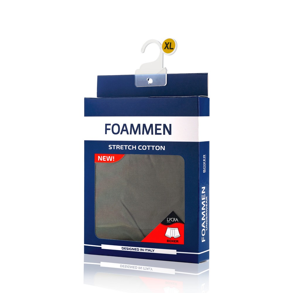 мужские трусы - боксеры Foammen однотонные с набивной зеленой полоской XL
