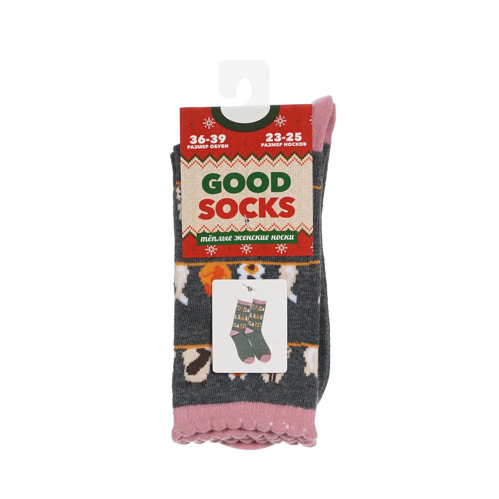Good Socks носки жен."Котики" серый 1ПАР