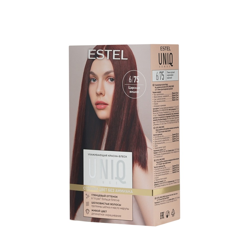 ESTEL UNIQ SENSE краска для волос 6/75 тёмно-русый коричнево-красный 1ШТ