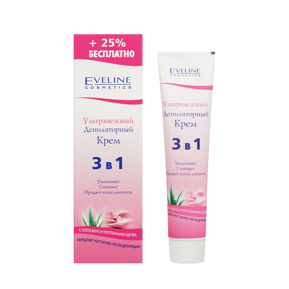 крем Для депиляции Eveline с алоэ вера и протеинами шелка 125мл
