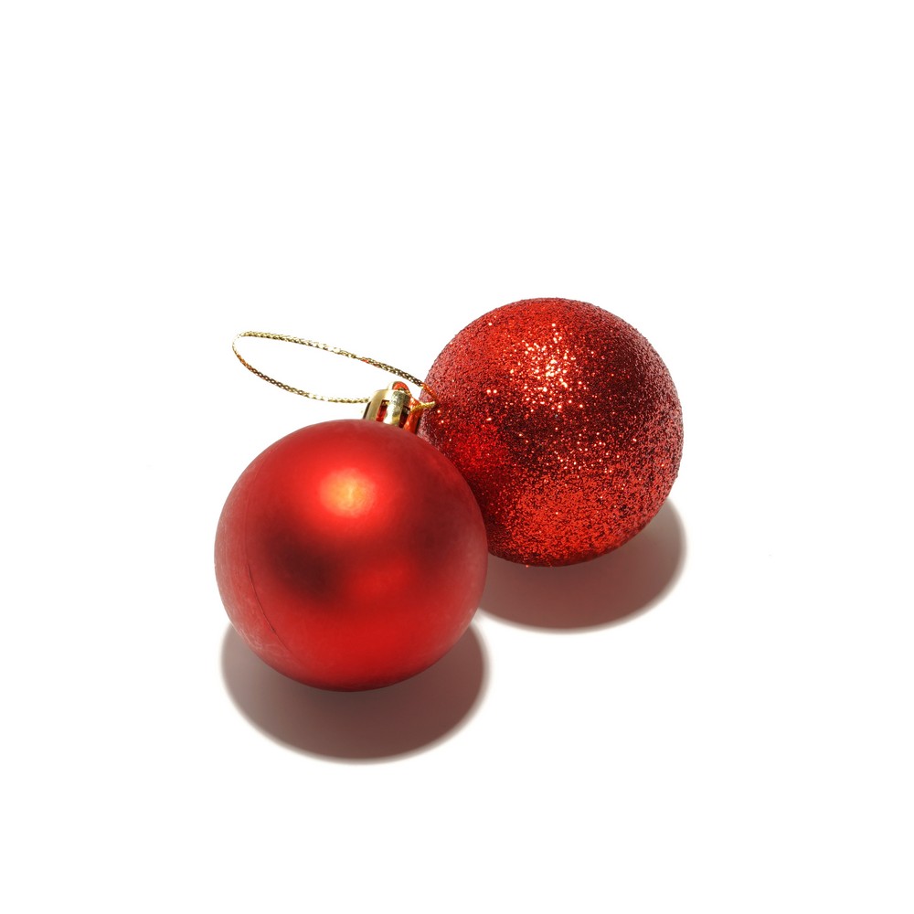 ARTUS Набор елочных шаров матовый+глиттер (красный d-5 см 4 шт