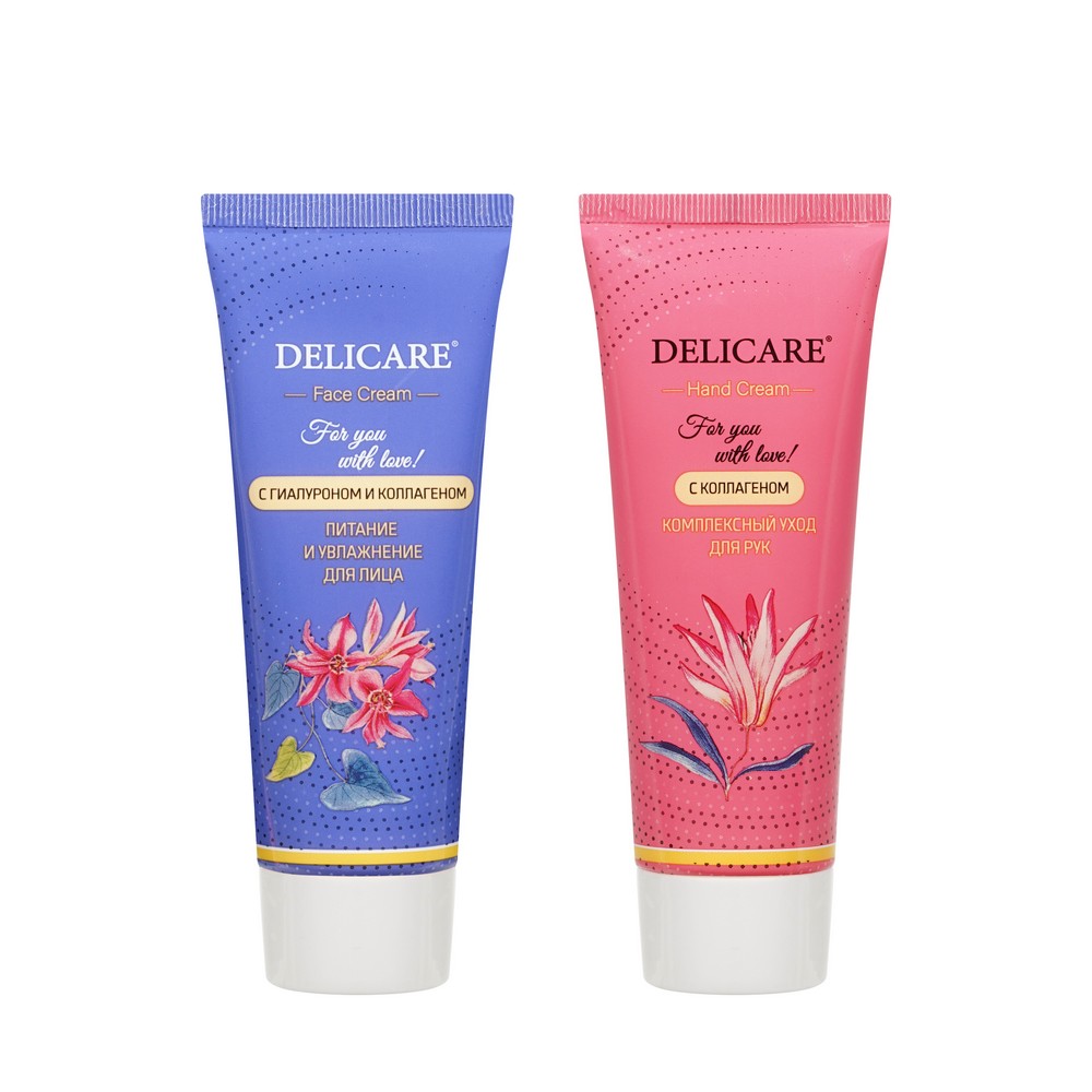 Delicare набор жен. 13 крем д/рук коллаген,крем д/лиц коллаг/гиалурон 1ШТ
