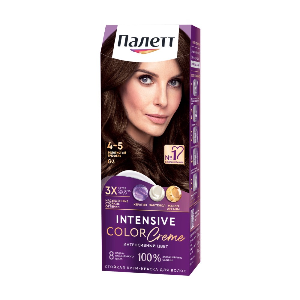 крем - краска Palette Интенсивный цвет стойкая для волос G3 Золотой трюфель 50мл