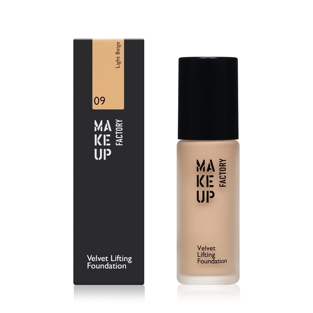 Тональный крем для лица с эффектом лифтинга Make Up Factory Velvet Lifting Foundation 09 Light beige 30мл