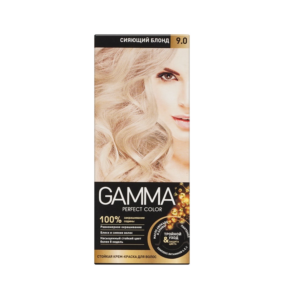 Стойкая крем - краска GAMMA 9.0 Сияющий блонд