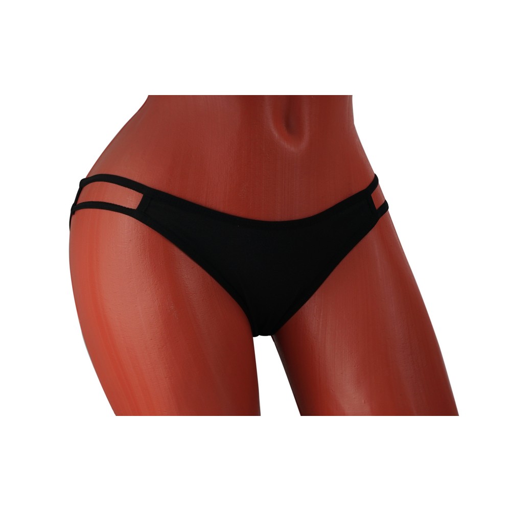 женские трусы - танга Atto на лямочках черные M